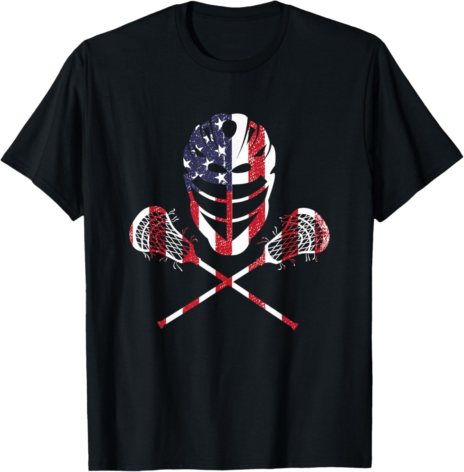 Lacrosse American Flag Lax Helmet Sticks 4th of July Unisex T-Shirt gallery