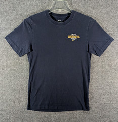 Nike Men’s Small Navy Short Sleeve Graphic Tee World Globe Logo National Flags
