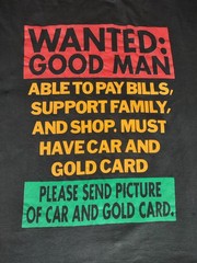 Vtg. Silkscreen Printed Single Stitched Cotton T-shirt w/ Gold Digger Statement.