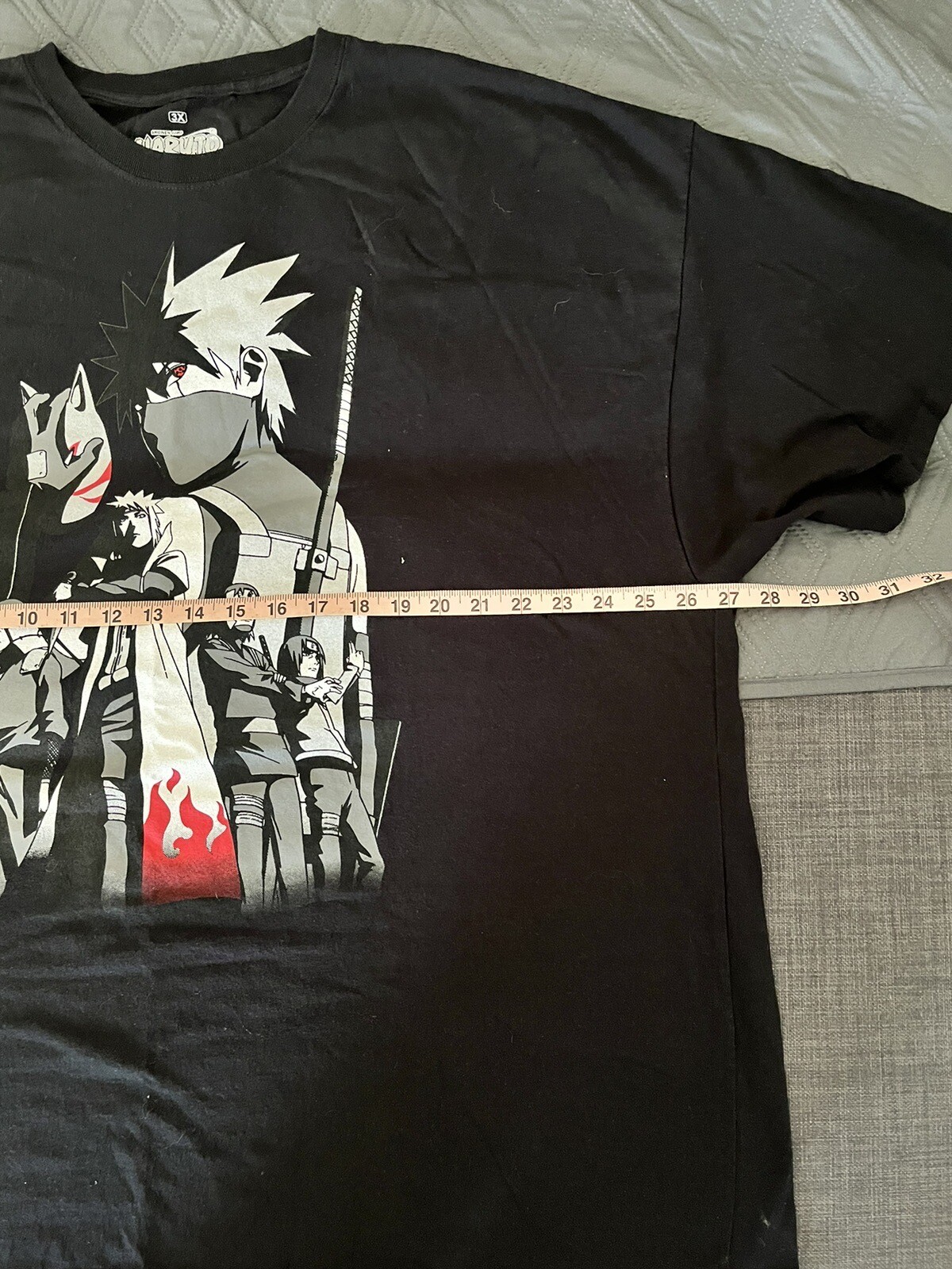 Stylish Naturo Shirt: Classic Anime Graphic for Men, Size 3X Trendy Black Top gallery