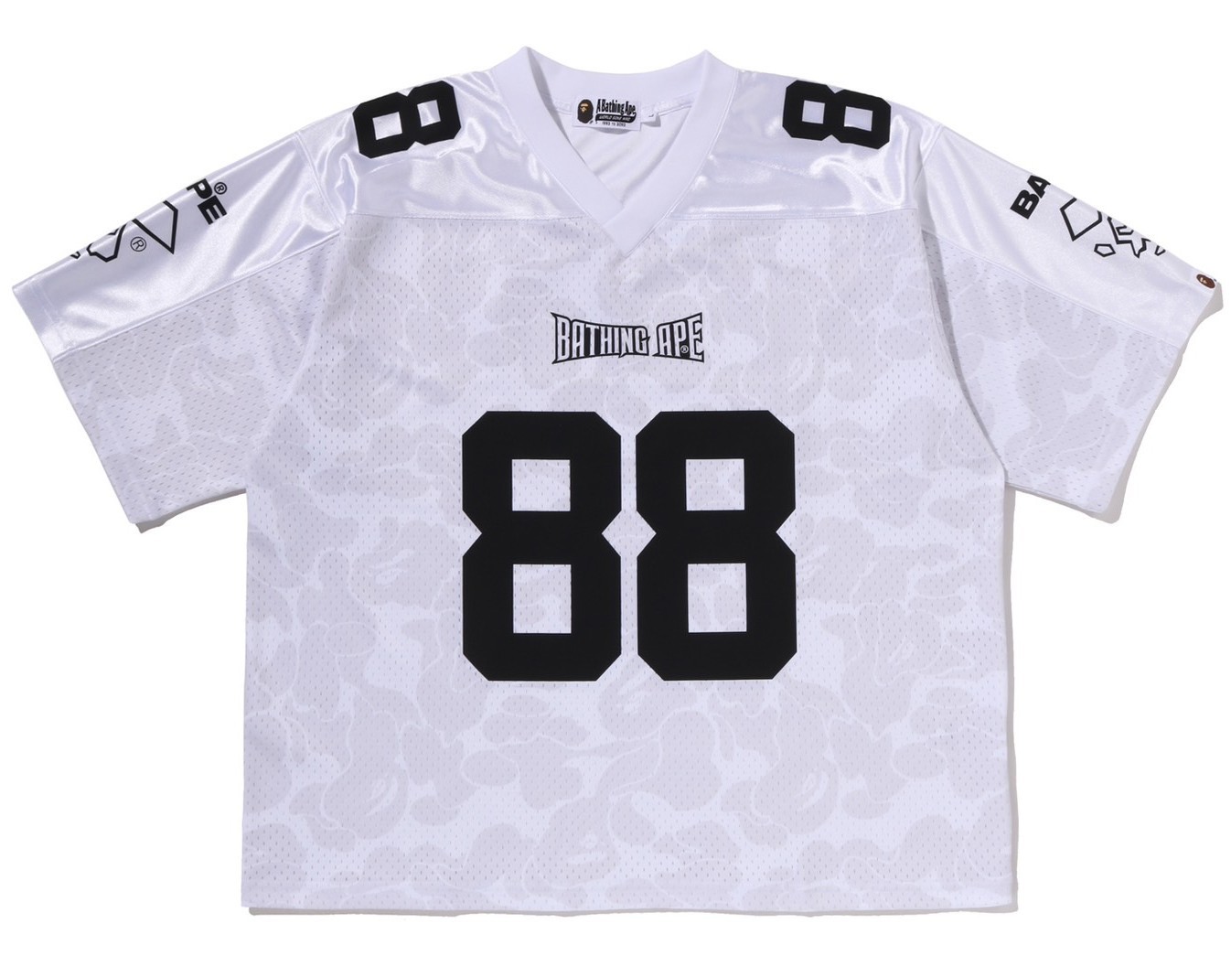 A BATHING APE Men's SOLID CAMO MULTI LOGO RELAXED FIT FOOTBALL JERSEY TEE rz gallery