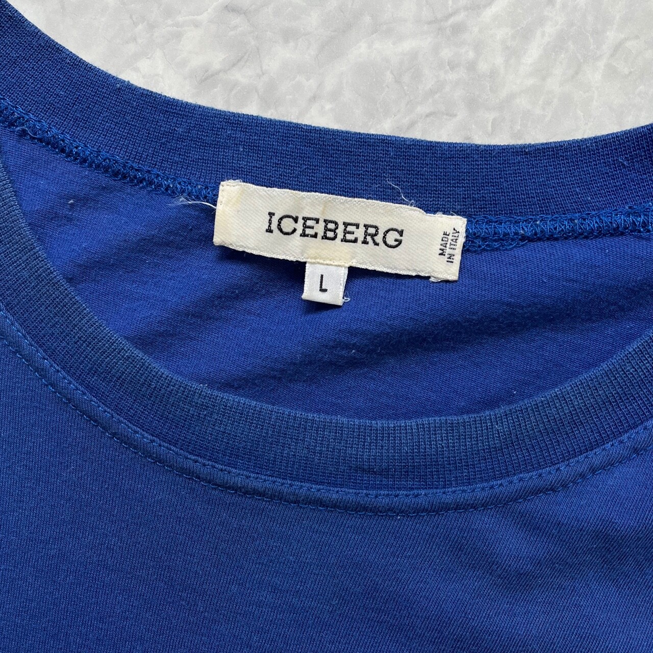 VTG ICEBERG HISTORY OLYMPIC DESIGN T-SHIRT MADE IN ITALY BLUE SIZE L gallery