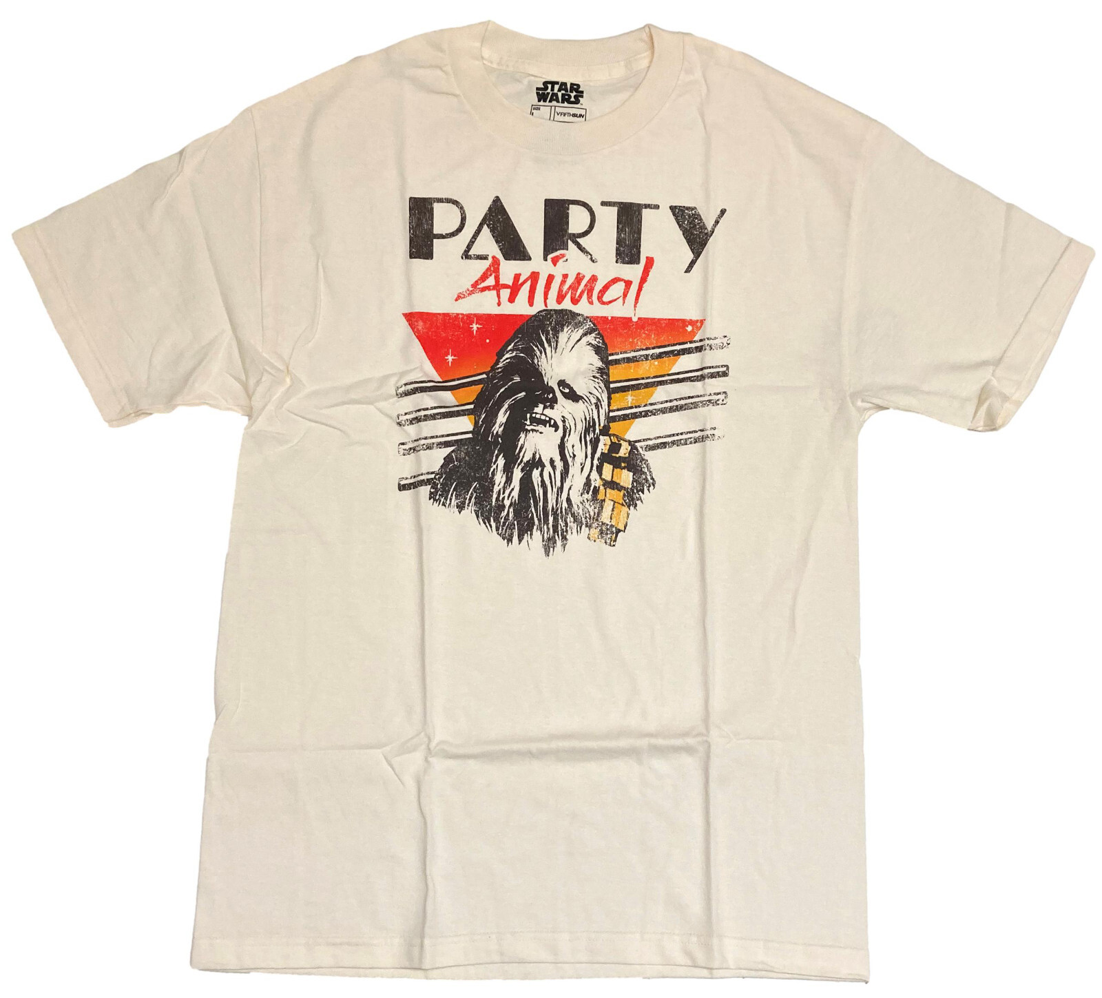 Star Wars Chewbacca Party Animal Off White/Cream Men’s T-Shirt New