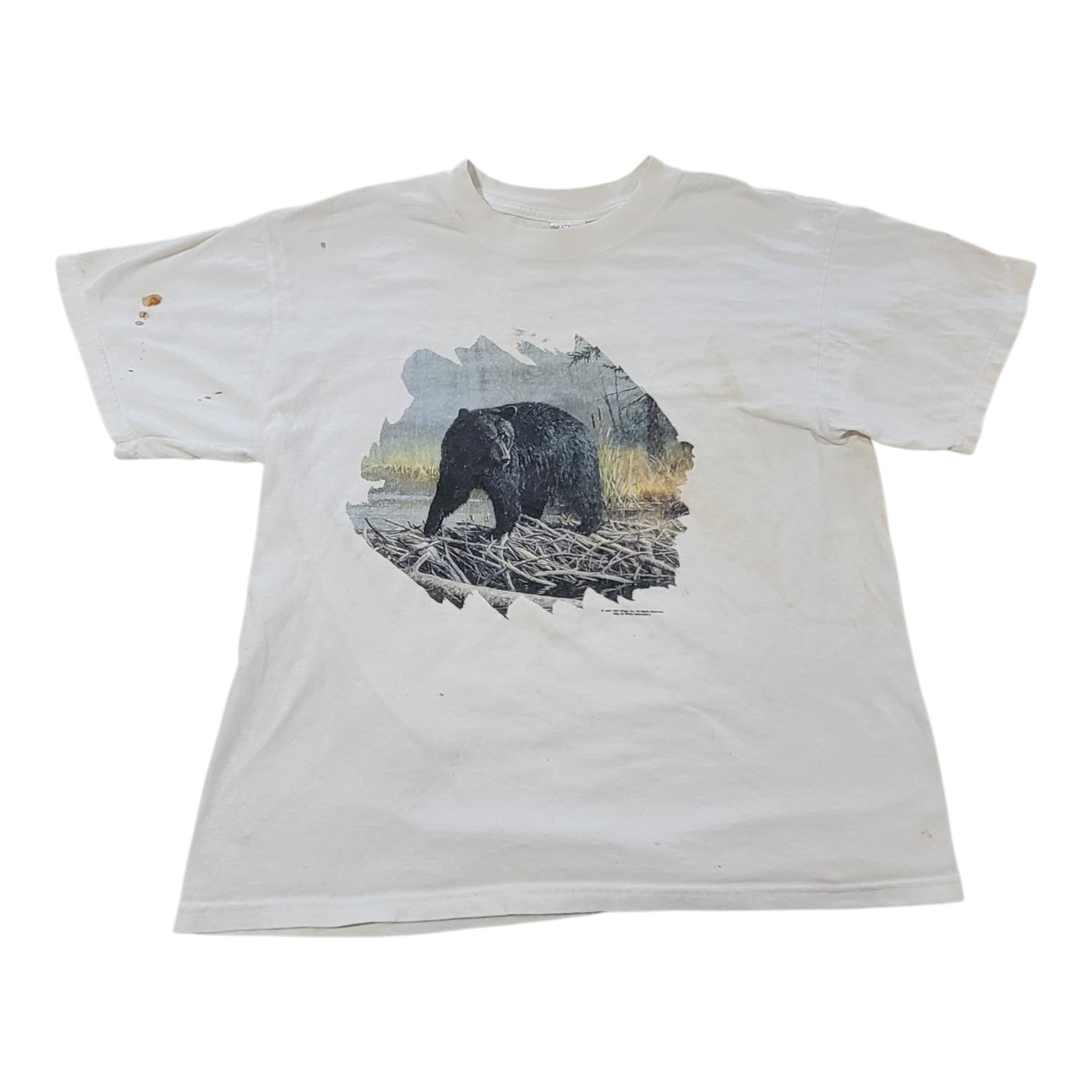Vintage Black Bear Graphic T-Shirt Adult Size Large Wild Wings