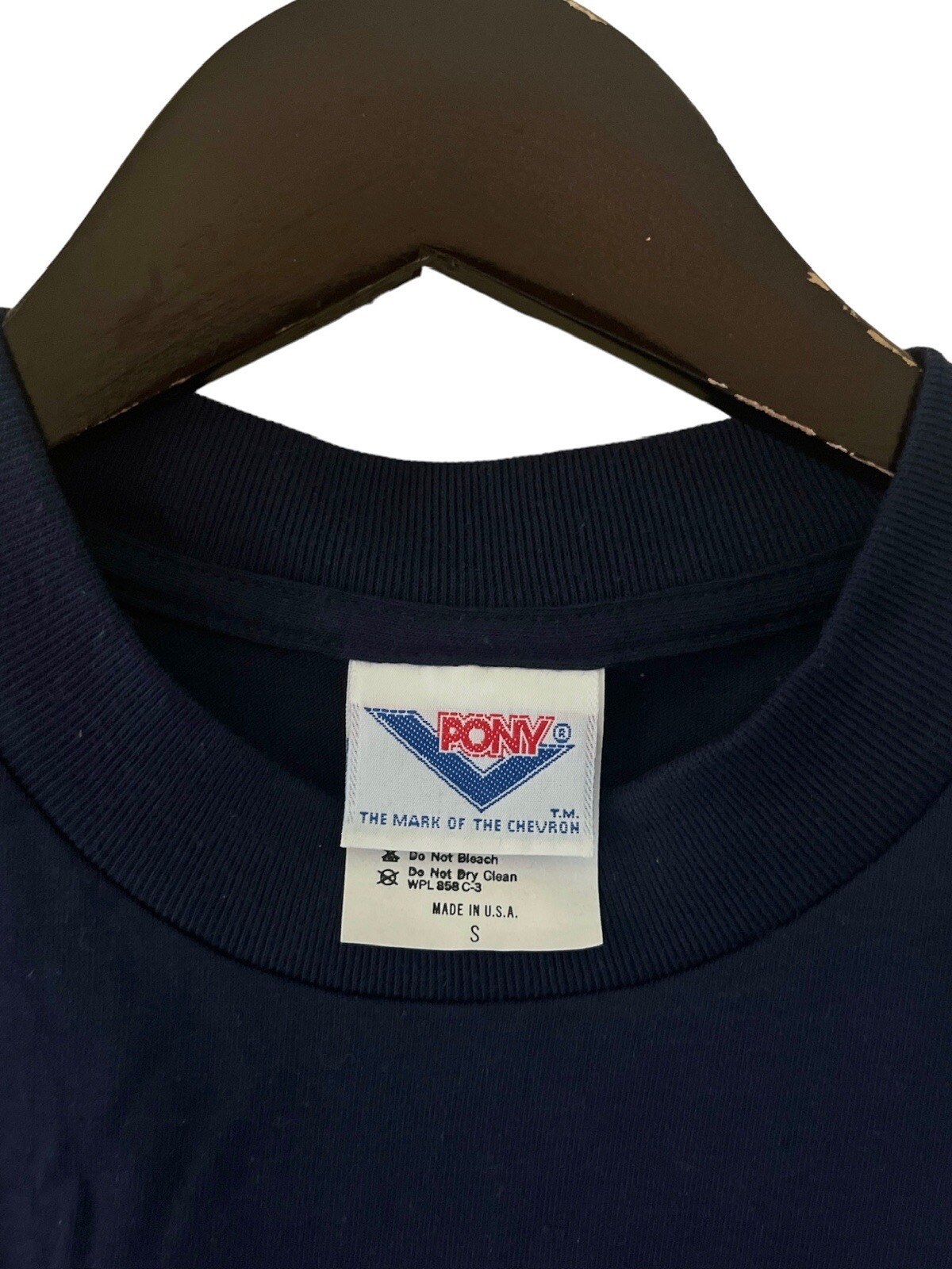 vintage PONY chevron t-shirt mens size small deadstock NWT 90s made in USA gallery