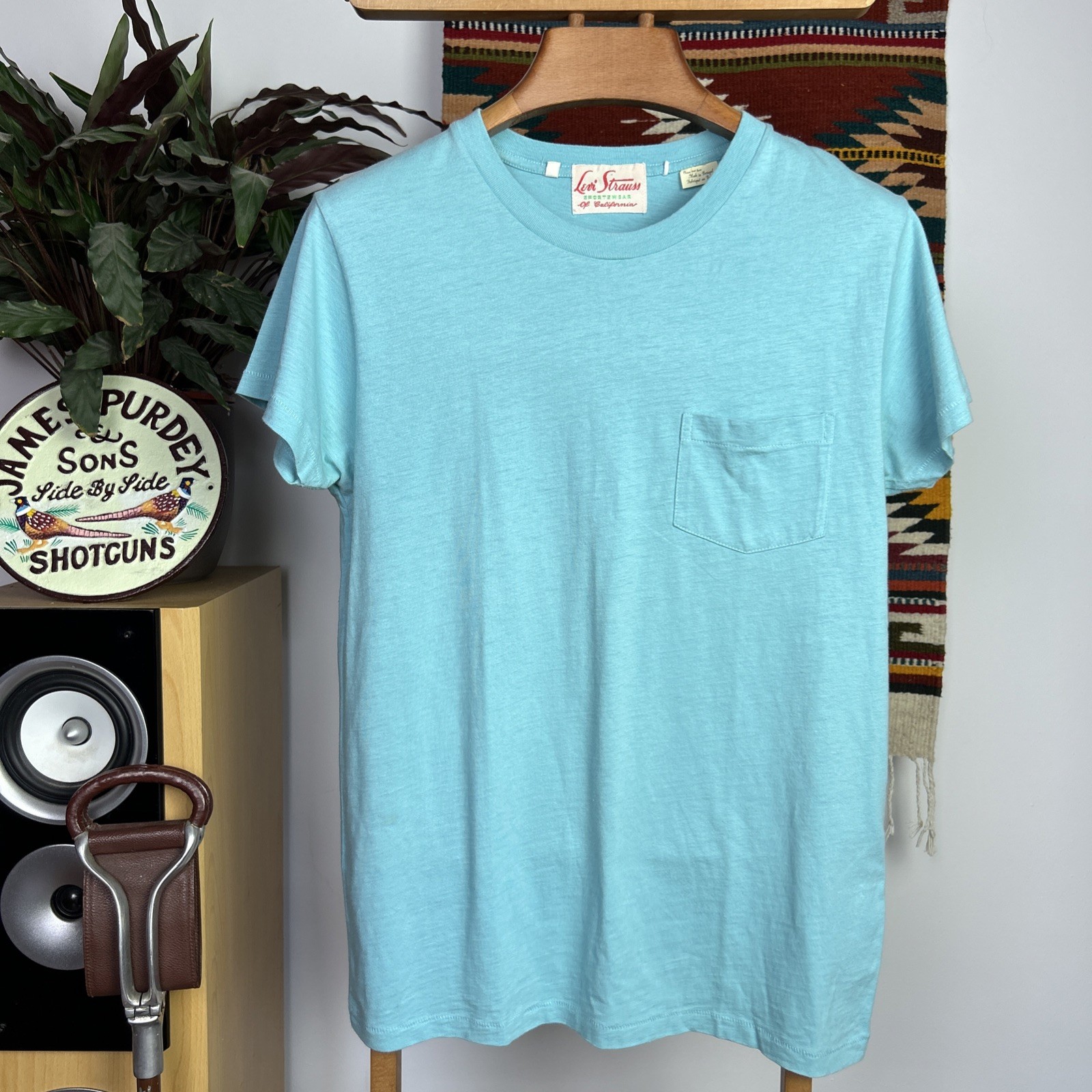 LVC T-Shirt M Levi's Vintage Clothing 50s 60s Casuals Light Blue Single Stitch gallery