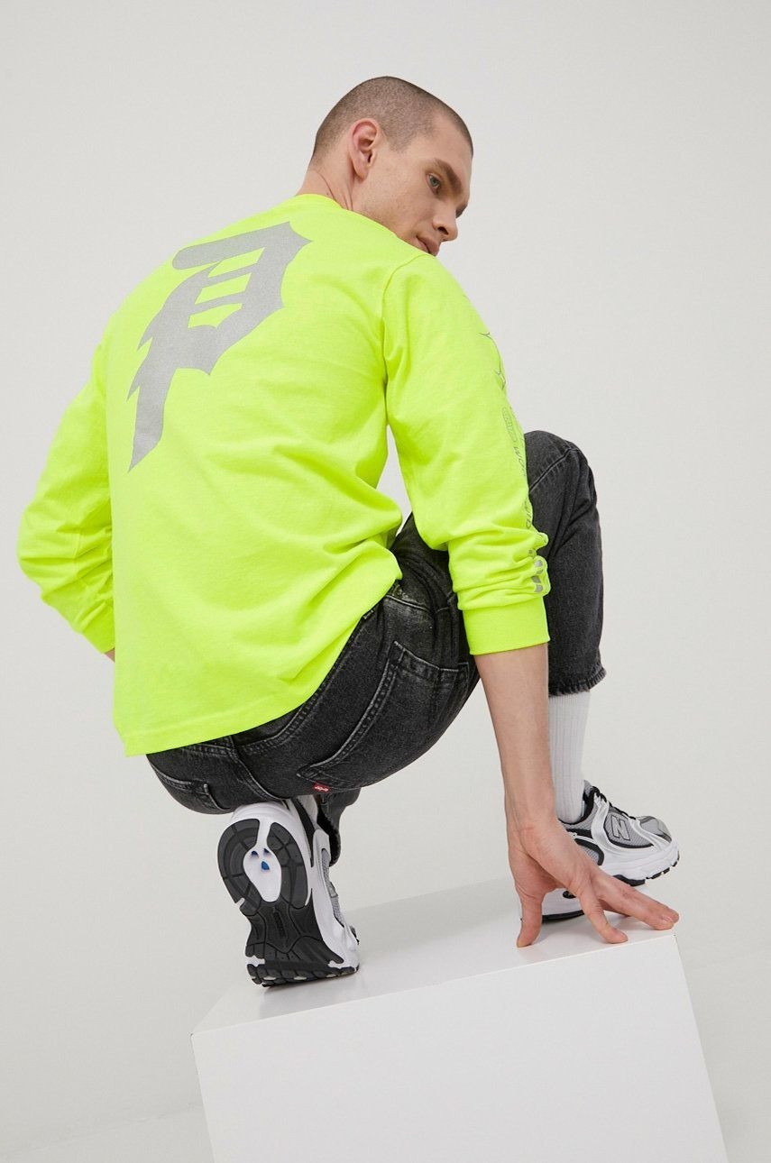 NWT Men’s Primitive Skateboarding Dirty P Hi-Vis Green Long Sleeve Shirt Size L