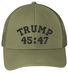 Trump 45/47 Embroidered Trucker Structured Adjustable One Size Fits All Hat