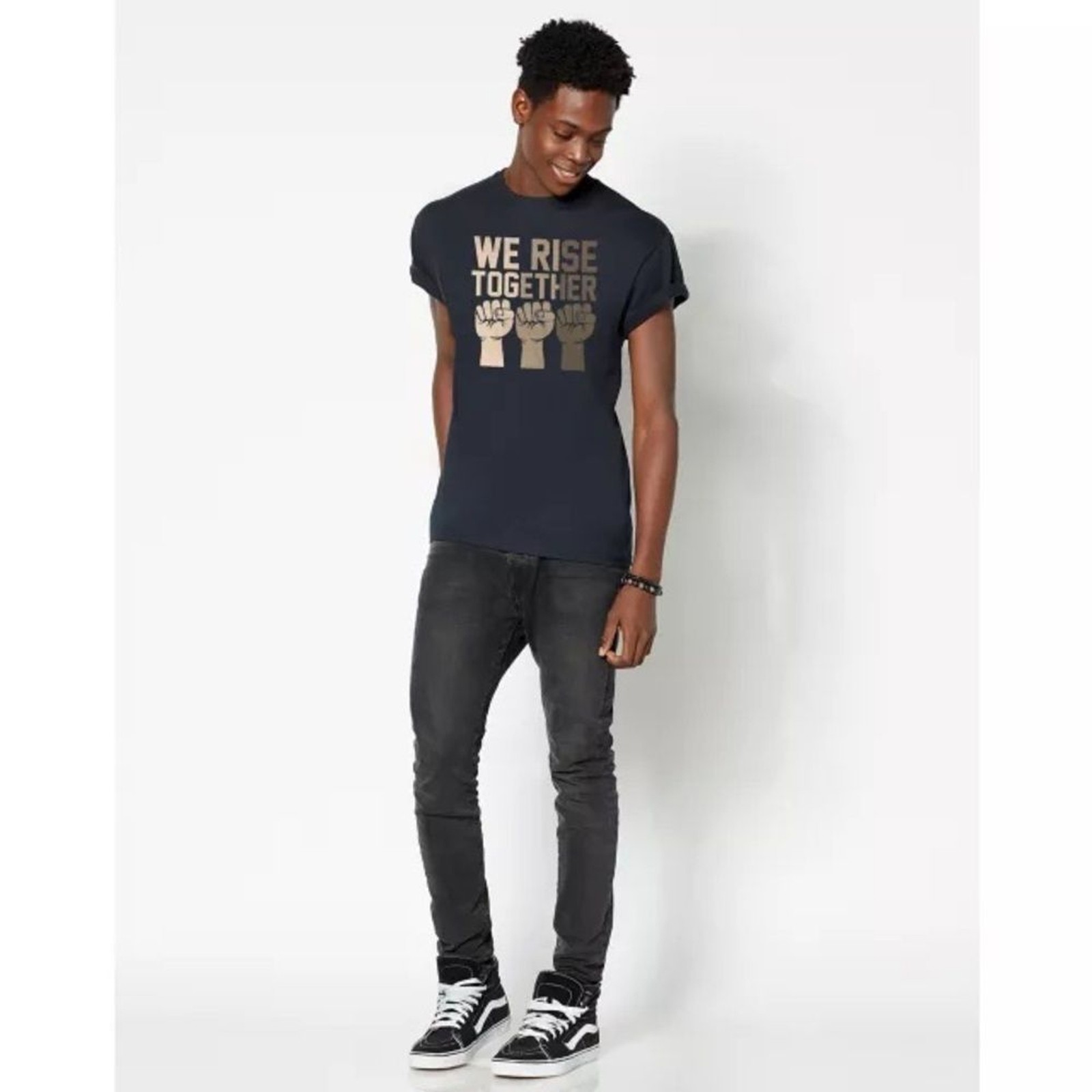We Rise Together Black Graphic T-Shirt gallery