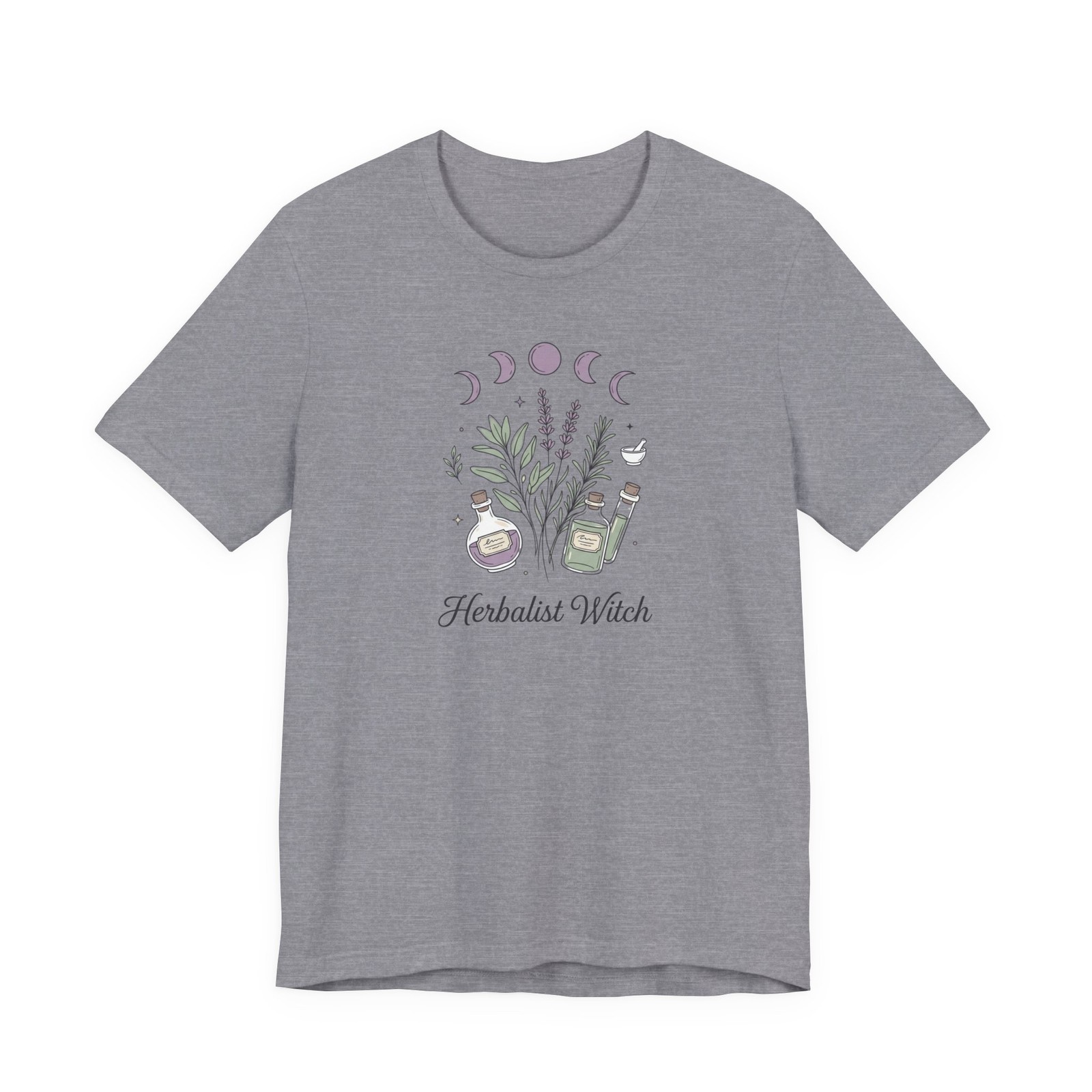 Herbalist Witch Moon Phases Herbs T-Shirt Mystical Cottagecore Graphic Tee