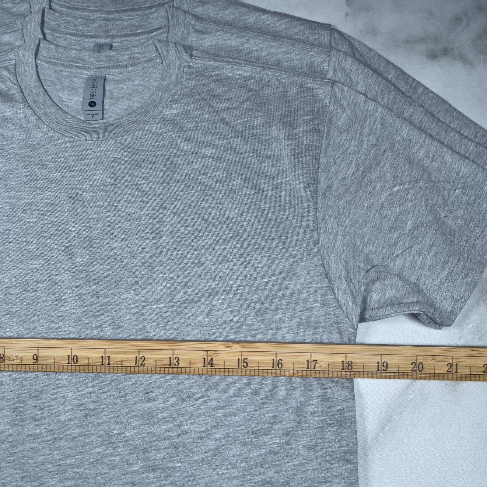 Lot of 3 Next Level Unisex Premium Gray TShirts Plain Super Soft US Size S gallery