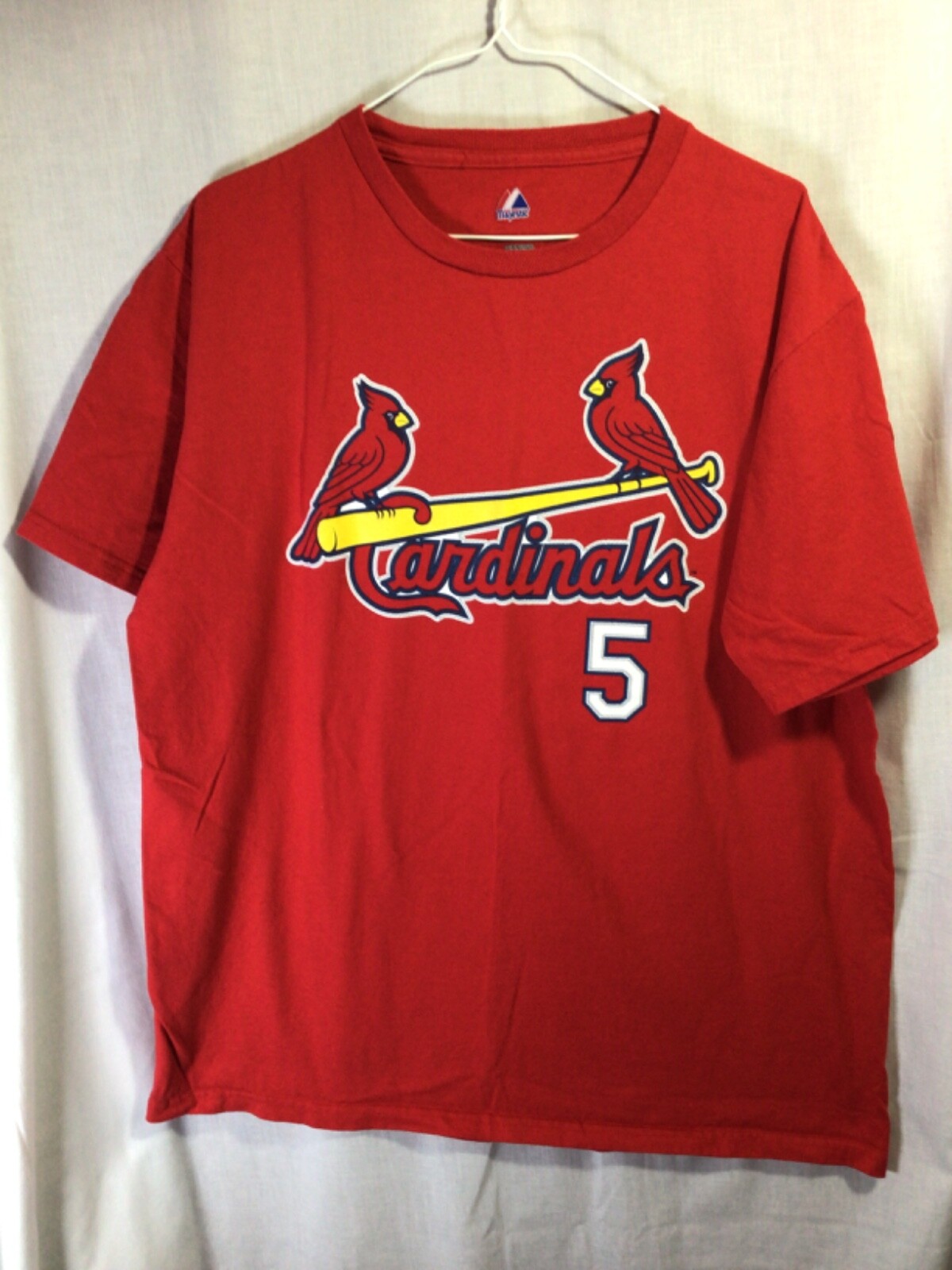 St Louis Cardinals #5 Albert Pujols MLB Licensed Large Cotton T Shirt
