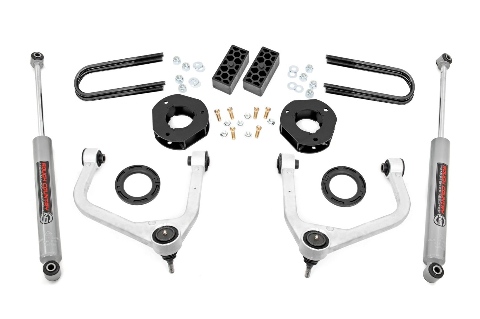 Rough Country 3.5″ Lift Kit with N3 Shocks fits 25-26 Silverado 1500 Multi Leaf