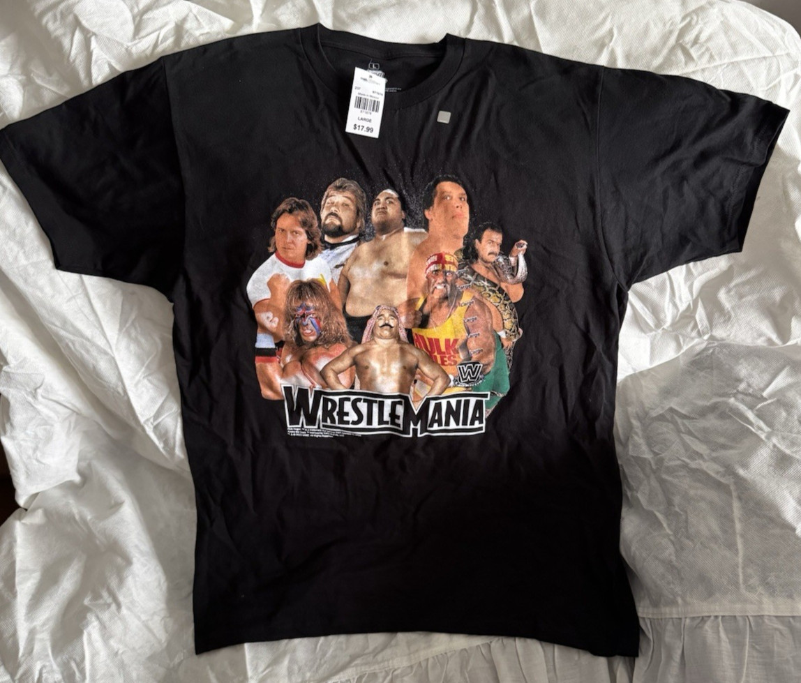 WWE Wrestle Mania Super Stars Legends Retro Graphic Shirt Hulk Hogan Andre Giant
