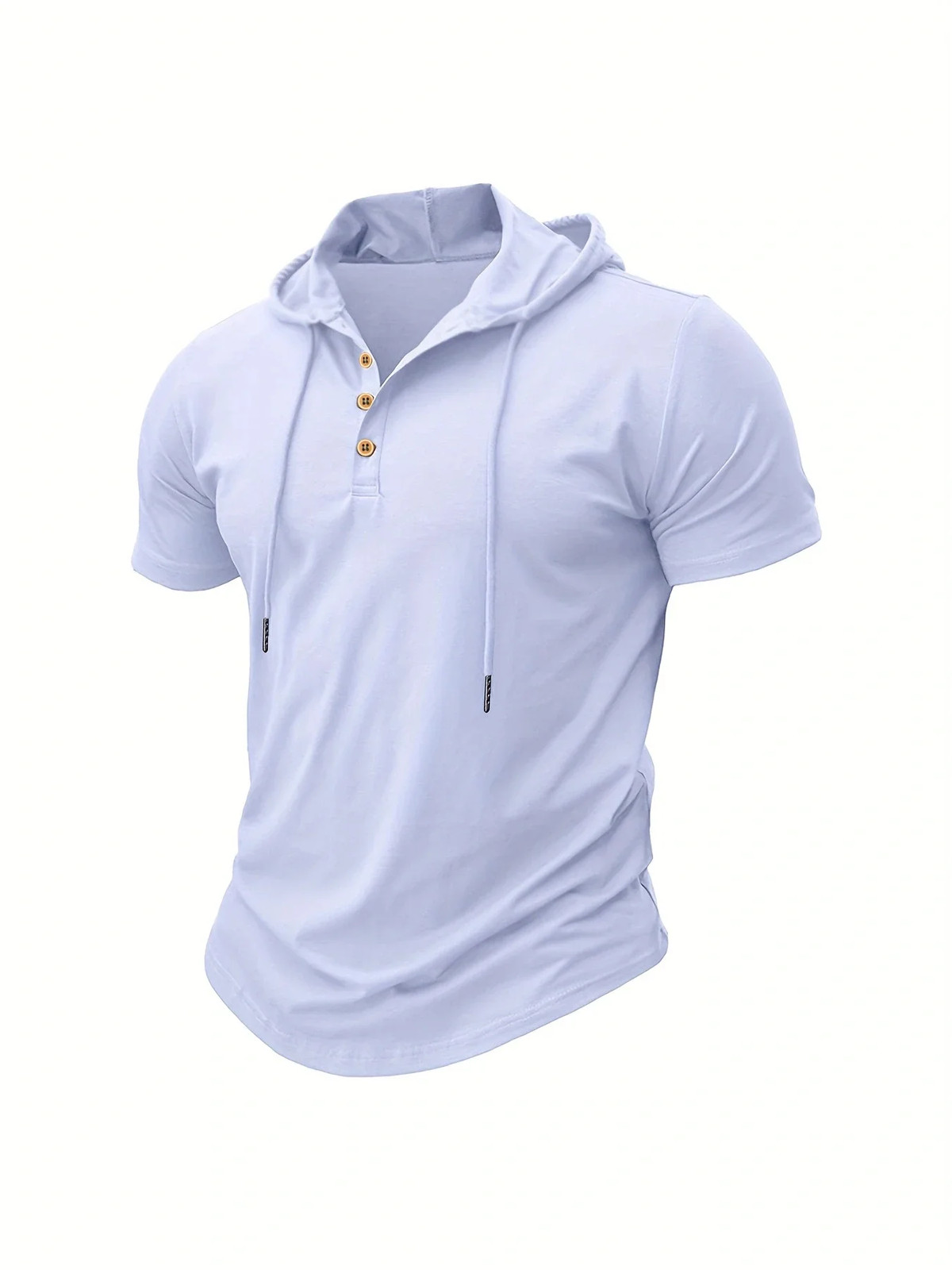 Men's T Shirt Summer Slim Fitness Hooded Short-Sleeved Tees Male Lightweight gallery