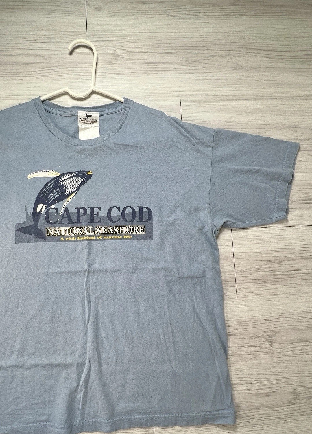 Cape Cod National Parks Marine Life Whale Watch Seashore Mens T Shirt USA Blue gallery