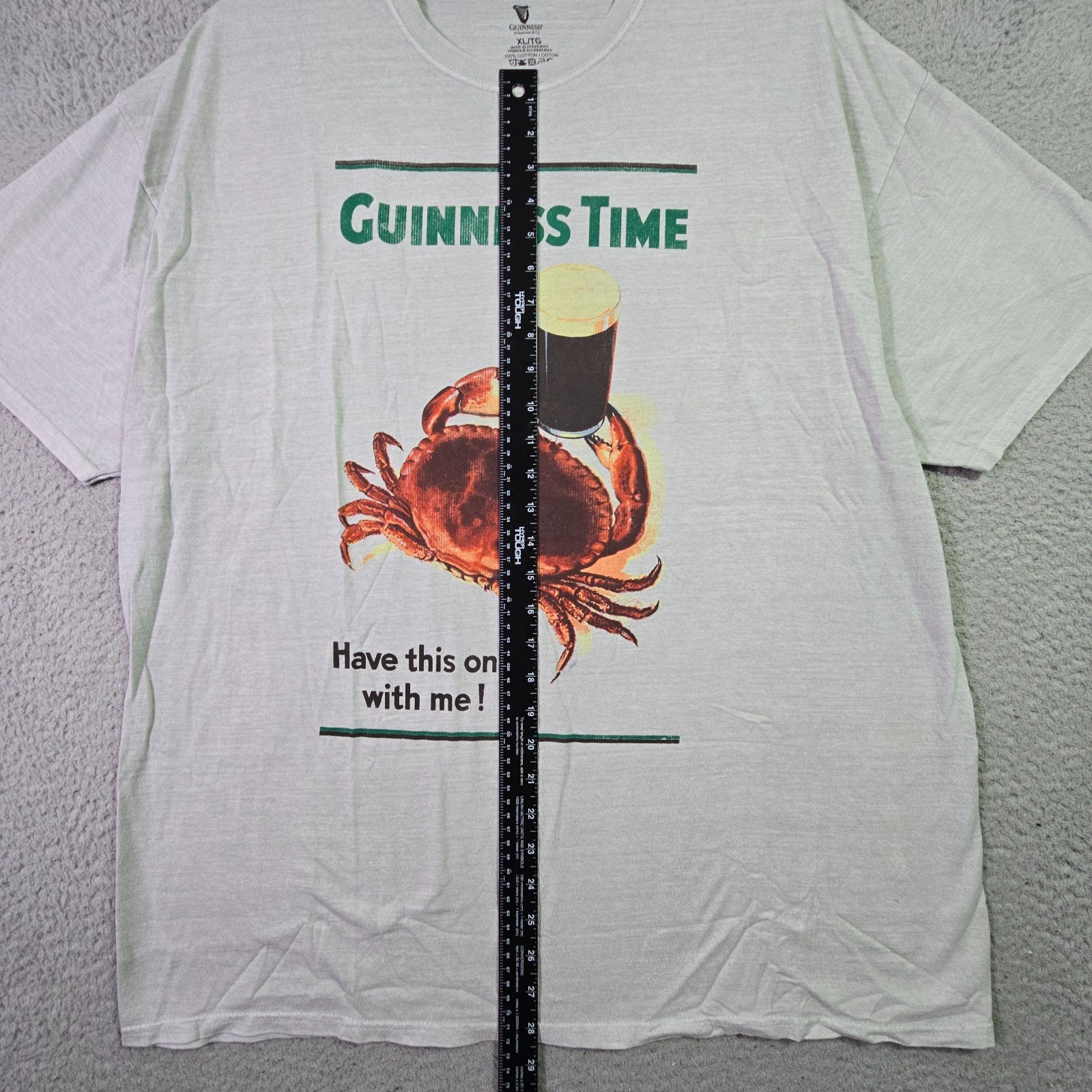 GUINNESS IRISH BEER SHIRT MENS XL Gray IRELAND Distressed Crab Brew CASUAL NWT gallery