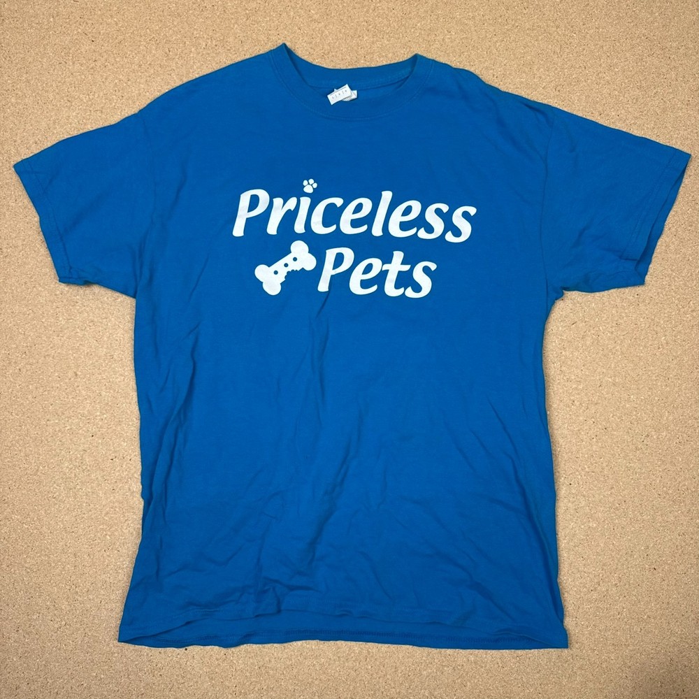 Gildan Heavy Cotton Priceless Pets Rescue Volunteer T-Shirt Blue Size L