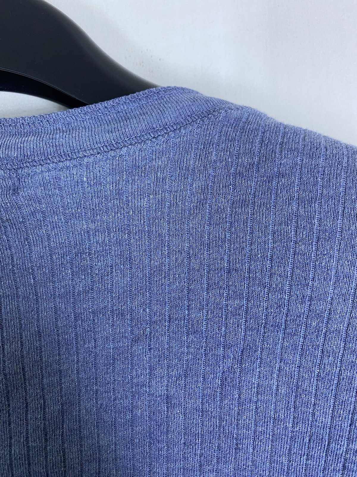 Banana Republic Shirt Mens Large Blue Ribbed Stretch Long Sleeve Vintage Henley gallery