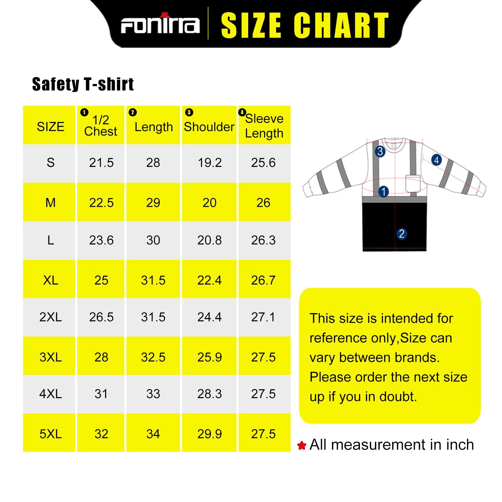 FONIRRA Safety Reflective High Visibility T Shirts for Men with Long Sleeve gallery