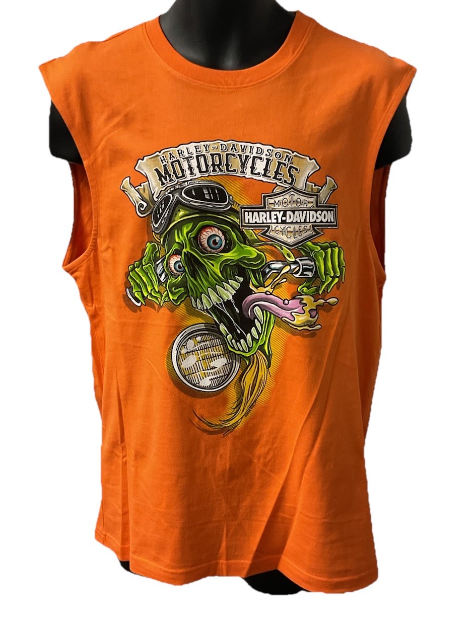 Harley Davidson Men's Face Sleeveless Tank Top Orange 3003037 gallery