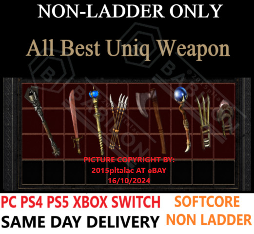 ✅PC PS4 PS5 XBOX SWITCH✅NON-LADDER All Best Weapon DIABLO 2 RESURRECTED D2R ITEM