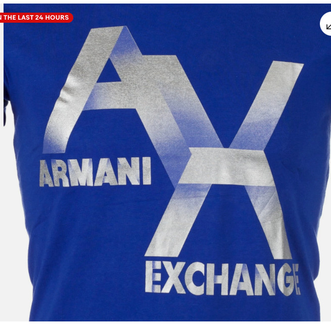 ARMANI EXCHANGE Blue Silver AX LOGO Short Sleeve Slim Fit Designer T-shirt NWT gallery