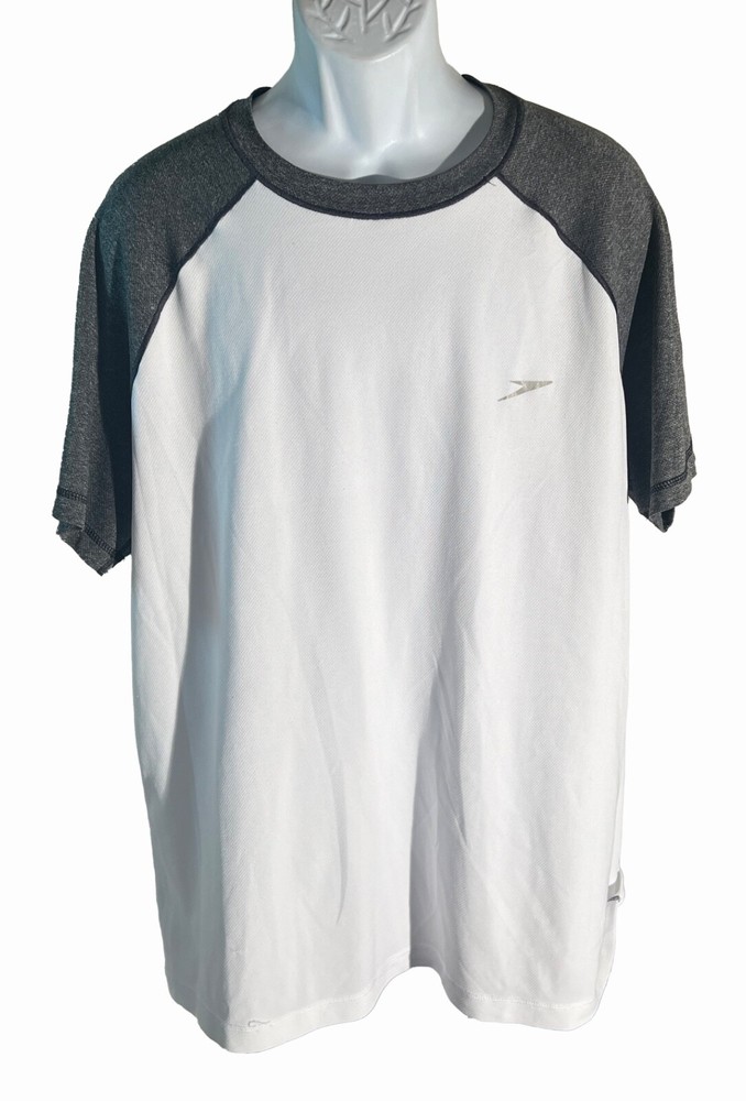 SPEEDO Men’s Short Sleeve Pull-Over T-Shirt White Gray XXL