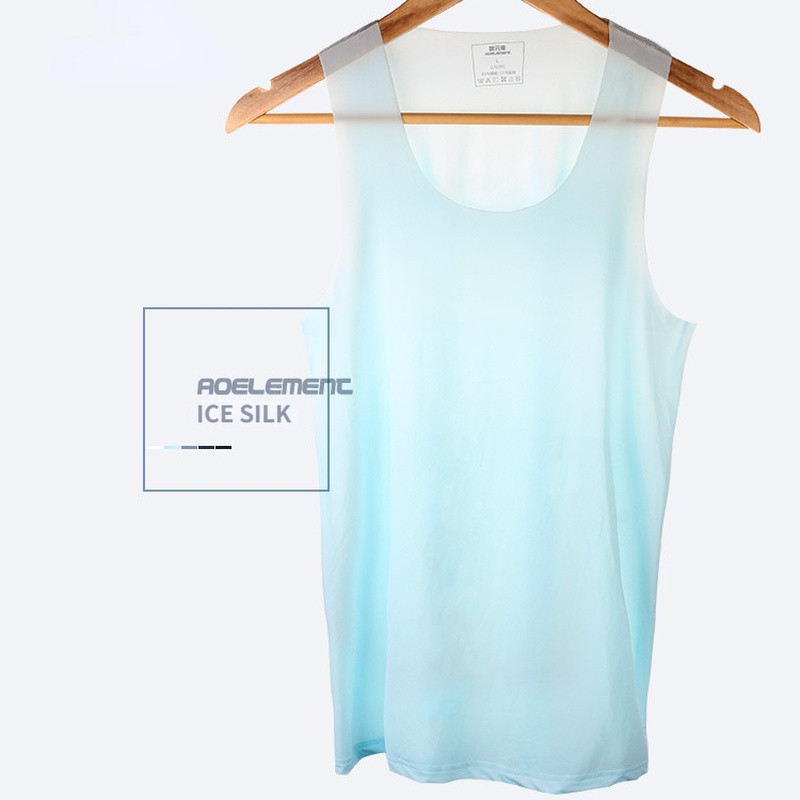 Mens Ice Silk Underwear Tank Top Shirt Sleeveless T-Shirt Sexy Wife Beater gallery