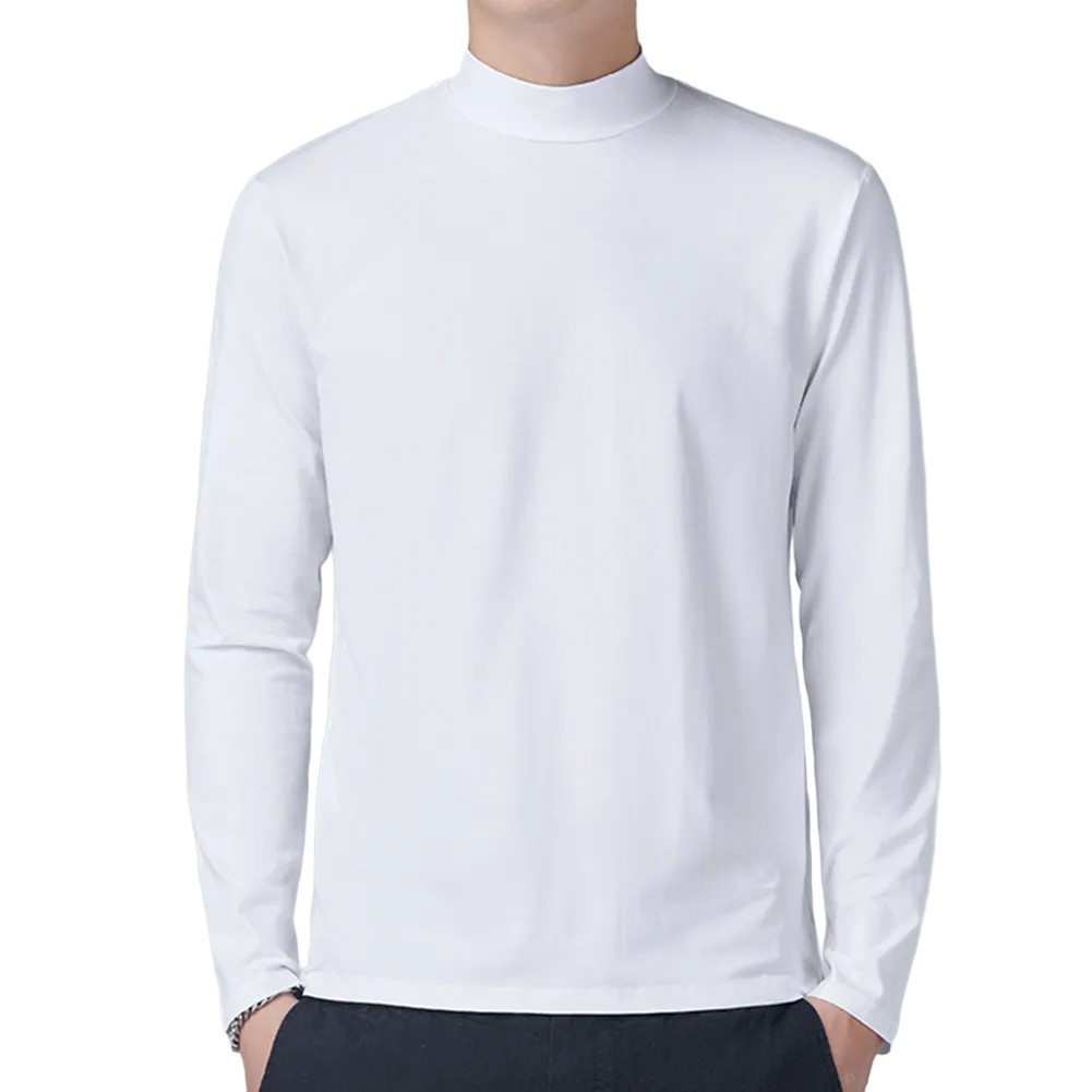 Mens Activewear Turtleneck Casual Long Sleeve Pullover Shirt Tops Undershirt gallery