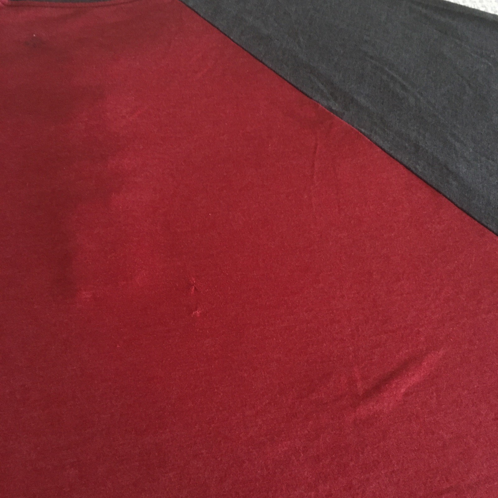Hanes ComfortBlend Short Sleeve Red Henley Gray Raglan Tee Big Men 2XL gallery