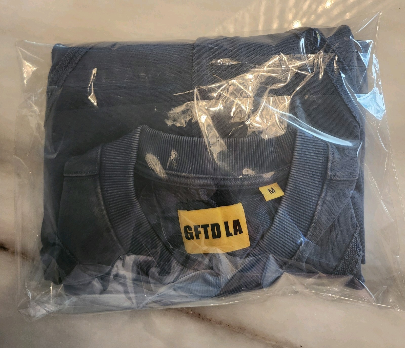 GFTD LA Men’s Blue Textured Front Web Tshirt-Great Quality Cotton Fabric-Medium gallery
