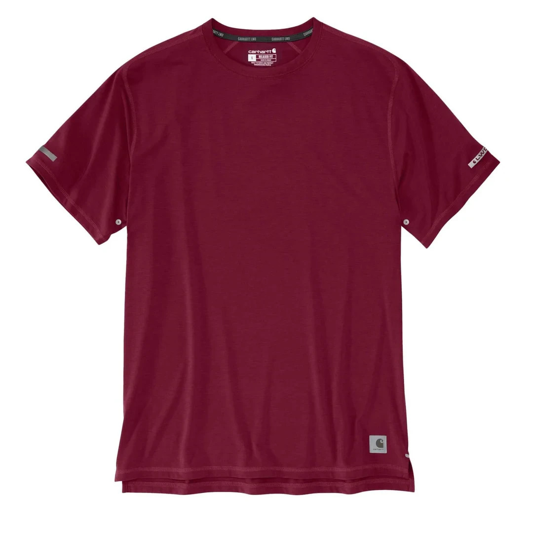 Carhartt Men's LWD Relaxed Fit Short-Sleeve T-Shirt, Dark Red, Size Small gallery