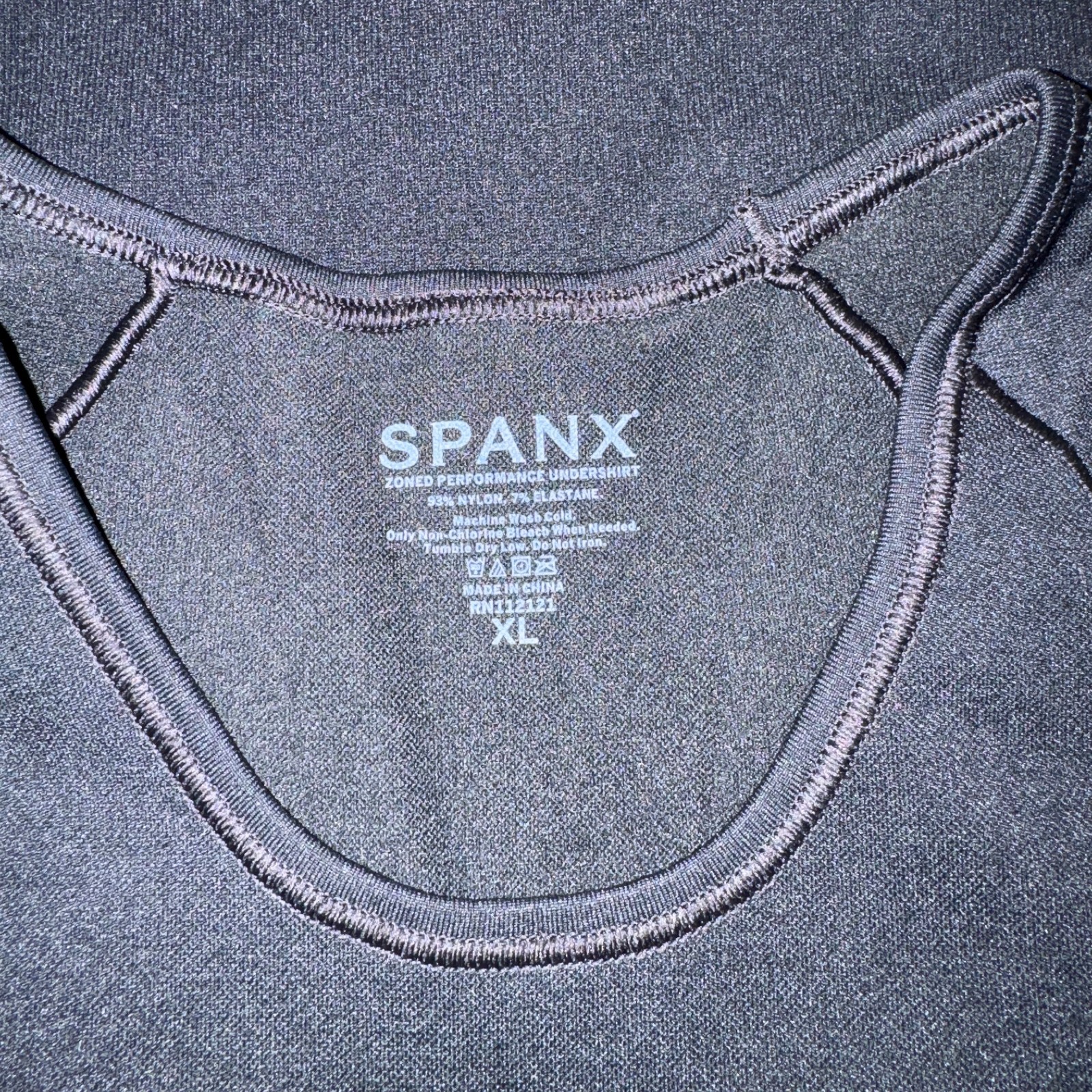 SPANX Men's Zoned Performance Black Crew Neck Under Shirt size XL (46-48) NWOT gallery