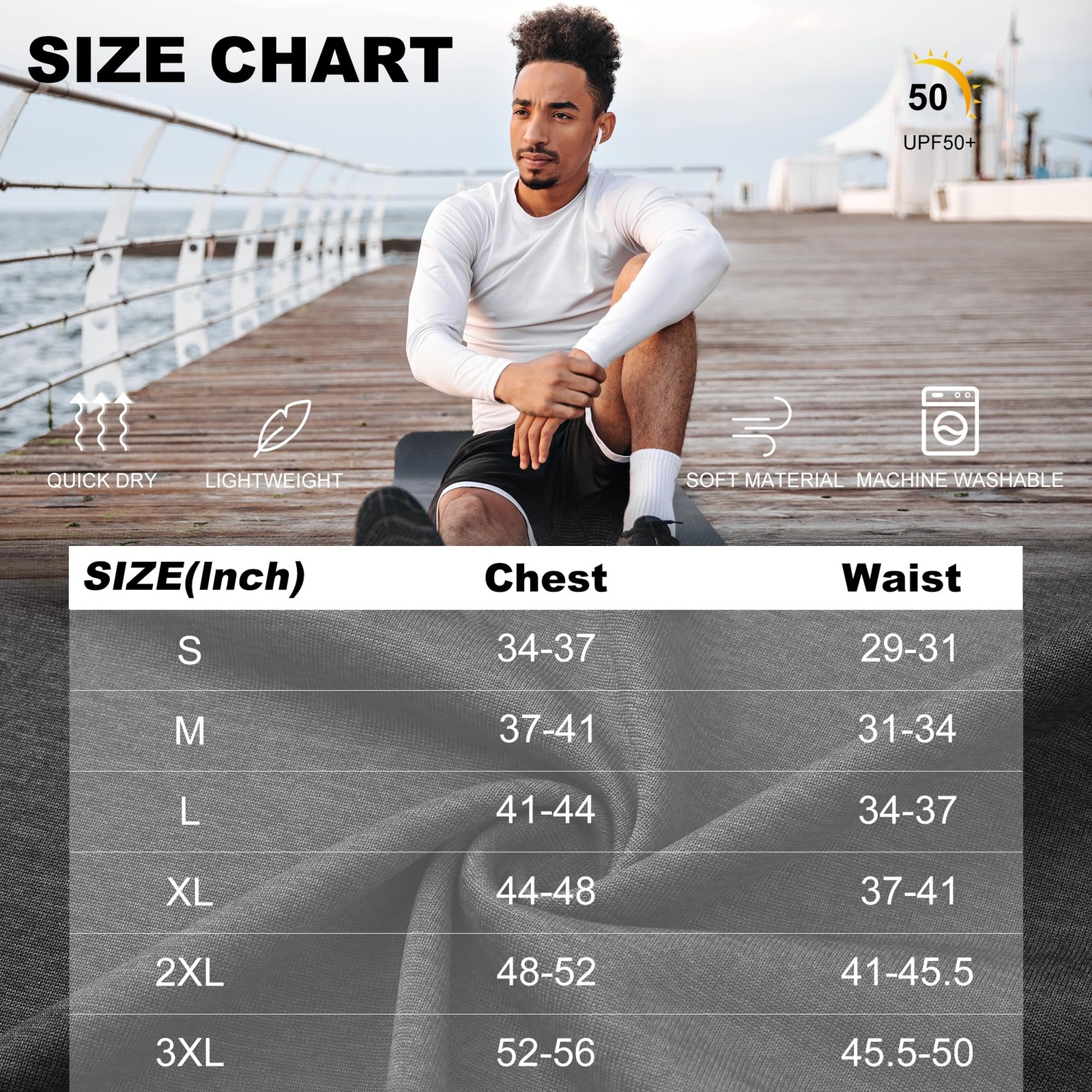 4-7 Pack Long Sleeve Shirts for Men Quick Dry Moisture Wicking Mens Long Slee... gallery