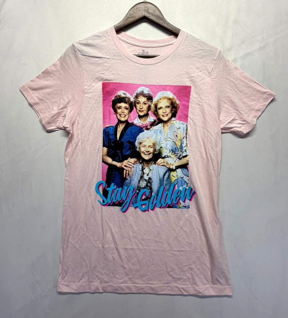The Golden Girls T Shirt Mens M (38/40) Pink Cotton Stay Golden Graphic Pullover