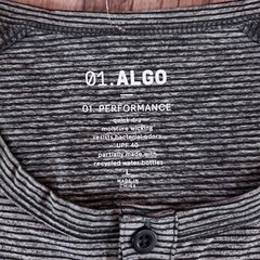 NWT 01.ALGO Mens Large Kris Performance Microstripe Henley Stitch Fix Gray Black