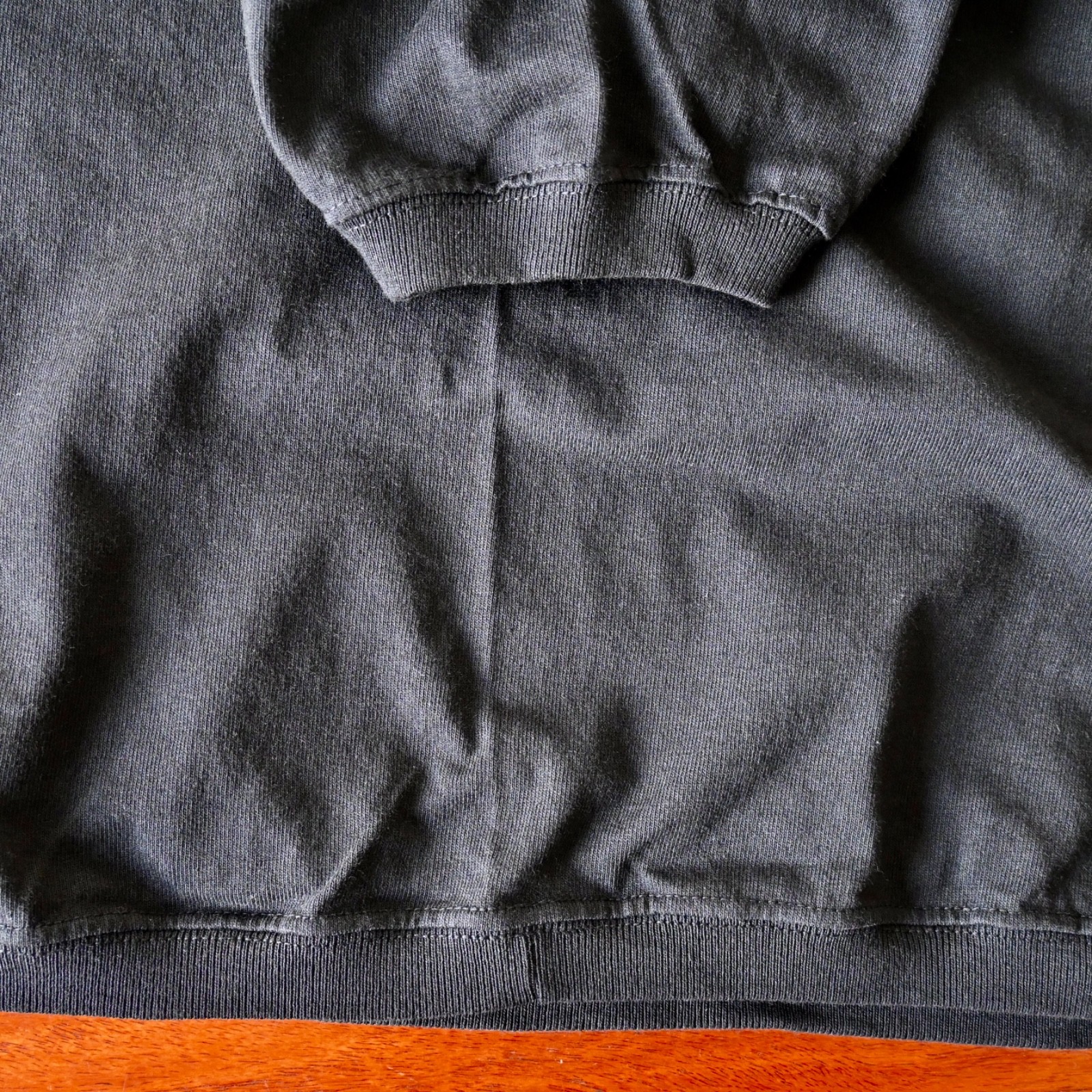 UNUSED, GOODWEAR CUFF AND HEM RIB heavyweight t-shirt made in USA, black, size L gallery