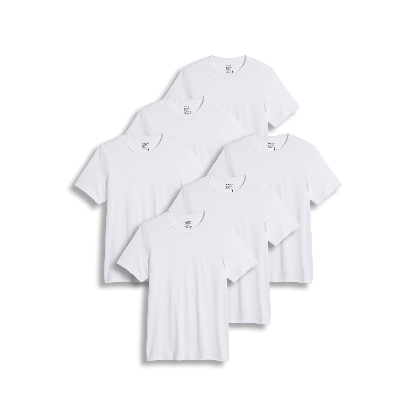 Men’s 2XL White Crew Neck Undershirt 6-Pack