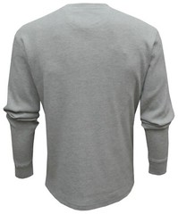 Mens Henley Jumper Top Plain Grandad Neck Waffle Knit T-shirt M-3XL by Beebizco