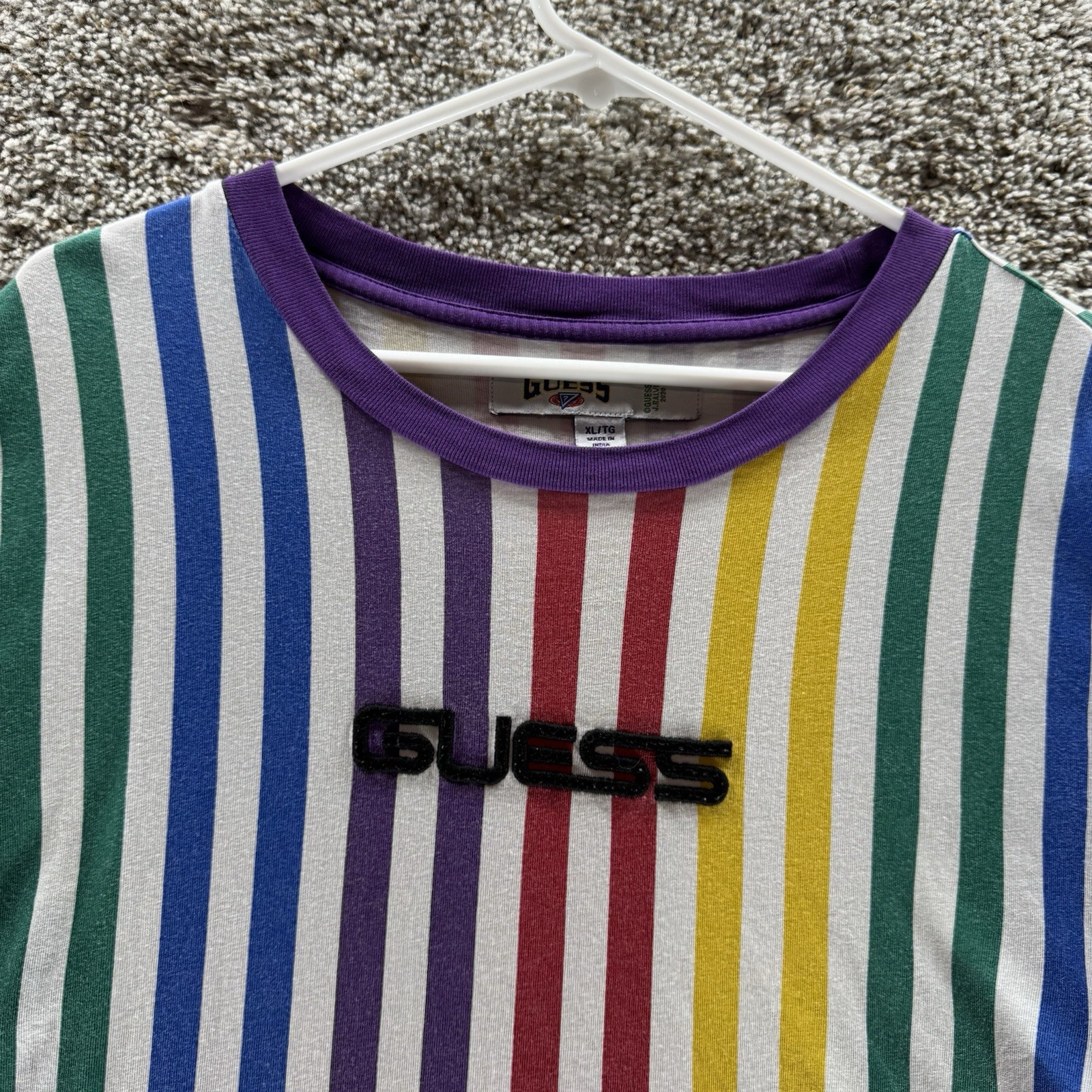 Guess x J Balvin Shirt Mens Extra Large Rainbow Stripes Multicolor Cotton 2020 gallery