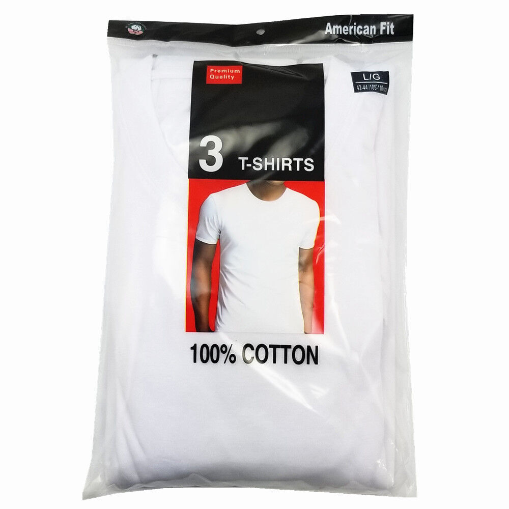 3-Pack Men's Black/White 100% Cotton V-Neck T-Shirts “Tag less ~Undershirt” gallery