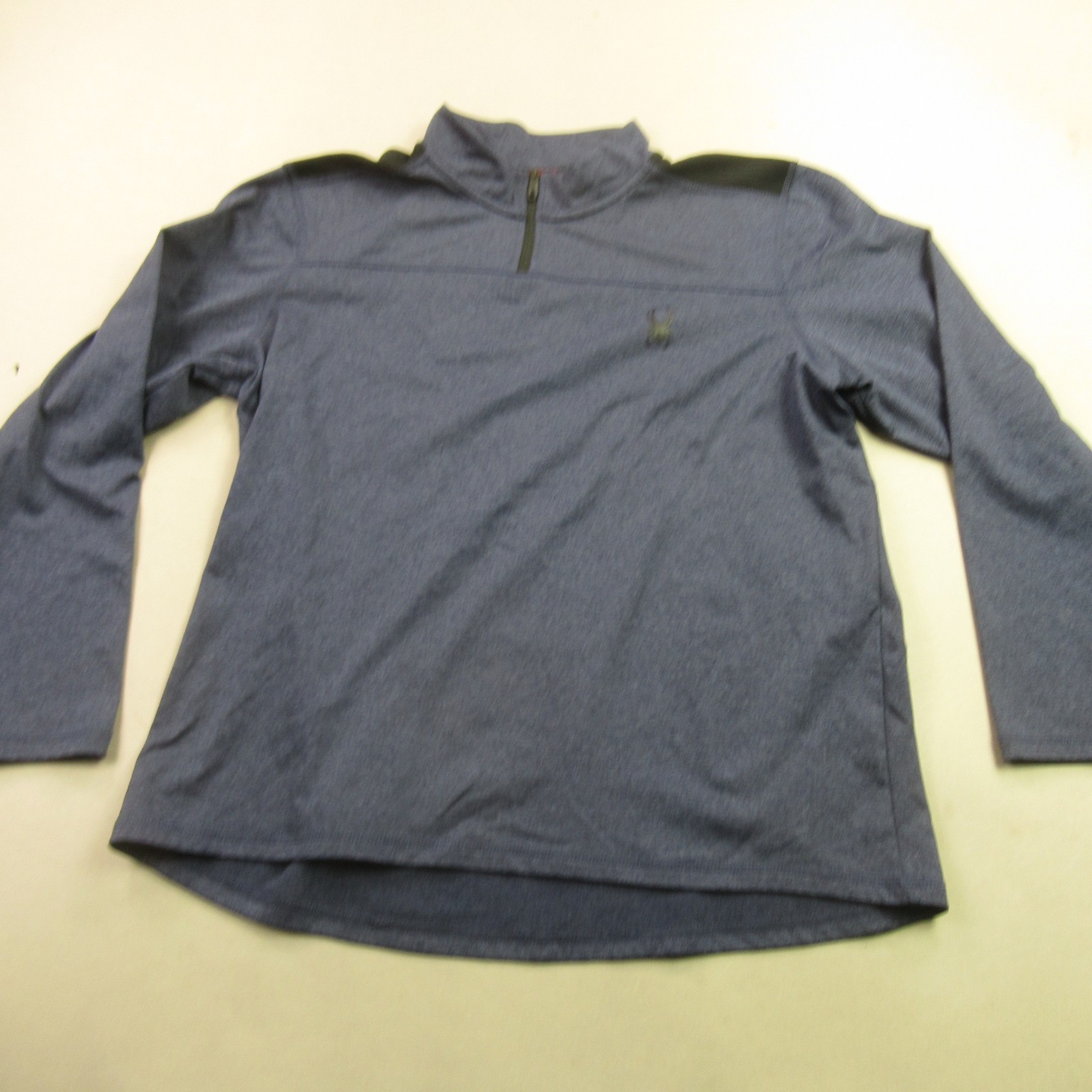 Spyder Shirt Mens Medium 1/4 Zip Long Sleeve Outdoor Lightweight Blue Casual
