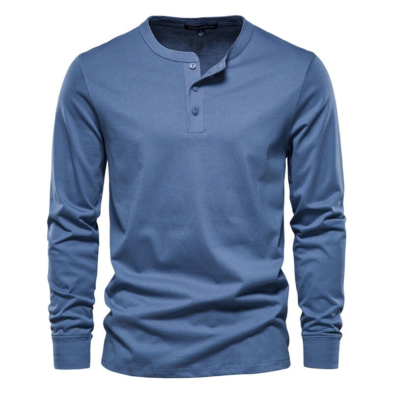 Zonbailon men's long sleeve solid color crew neck bottomed shirt soft Winter gallery