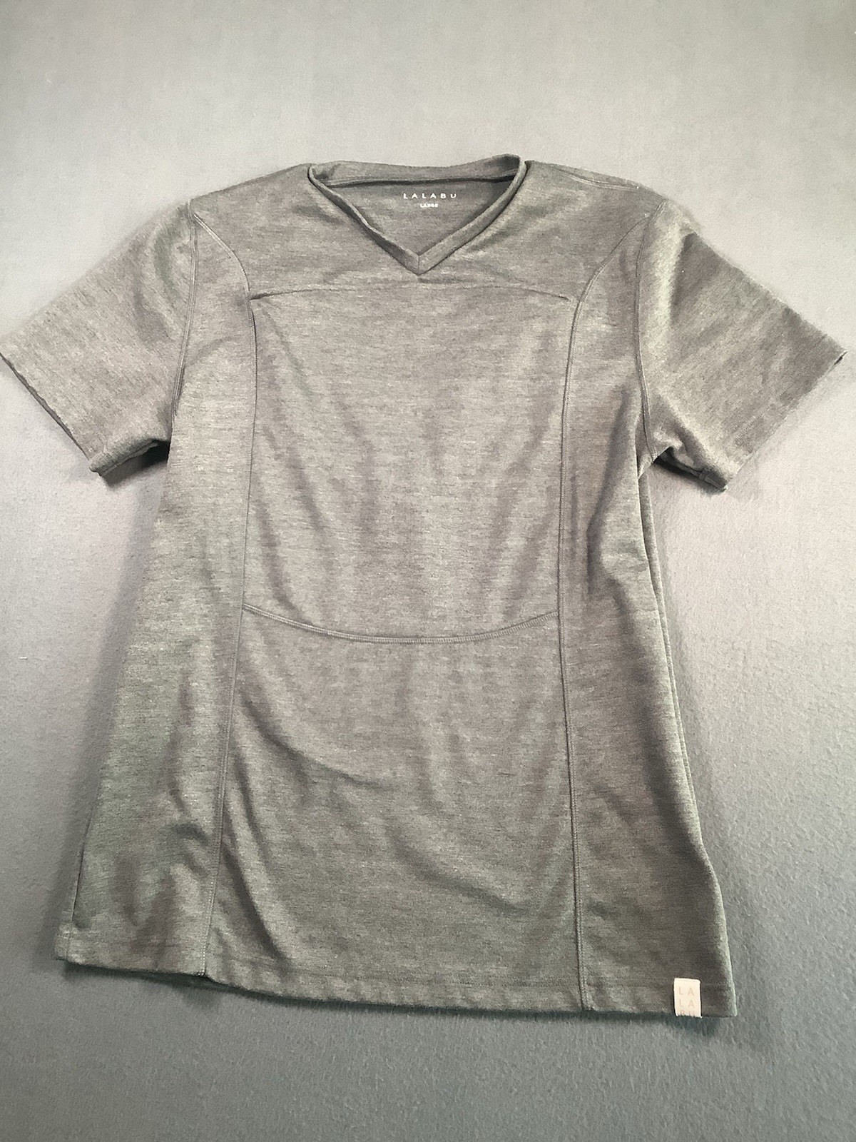 Lalabu Men's Grey Dad Shirt Size Large Baby Carrier with Kangaroo Pocket gallery