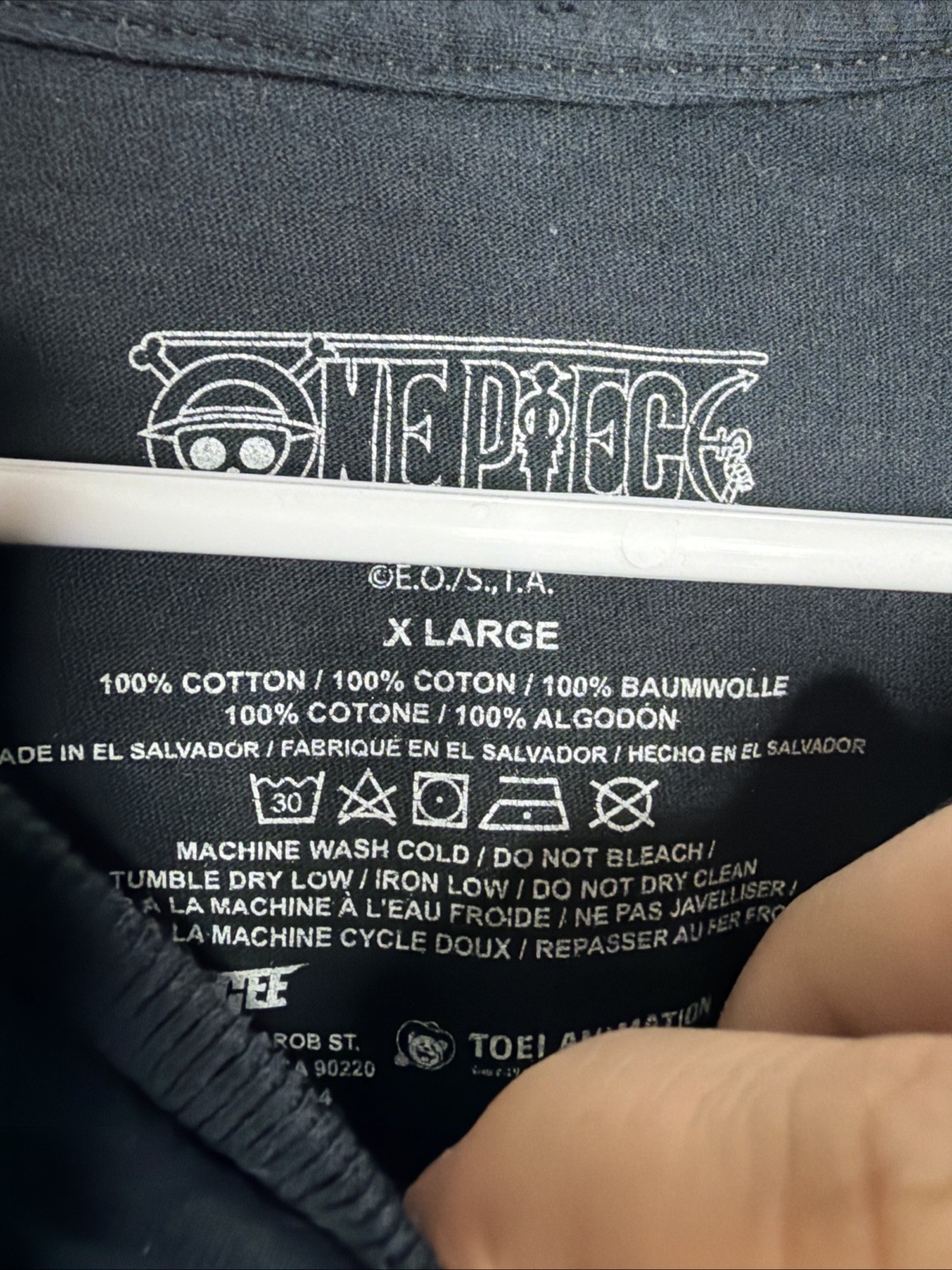 One Piece Mens Graphic T Shirt Size XL Black Tee Short Straw Hat Crew Luffy GUC gallery