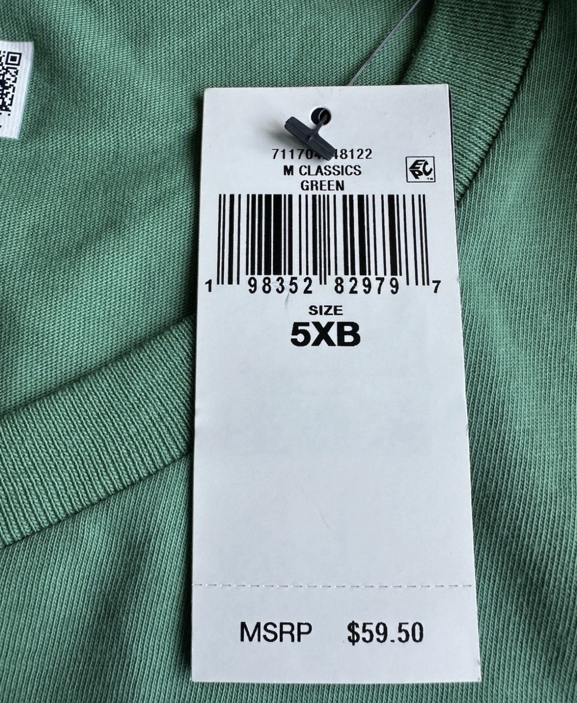 Polo Ralph Lauren Big & Tall Green Crew-Neck Pocket Shirt Men’s Size 5XB gallery