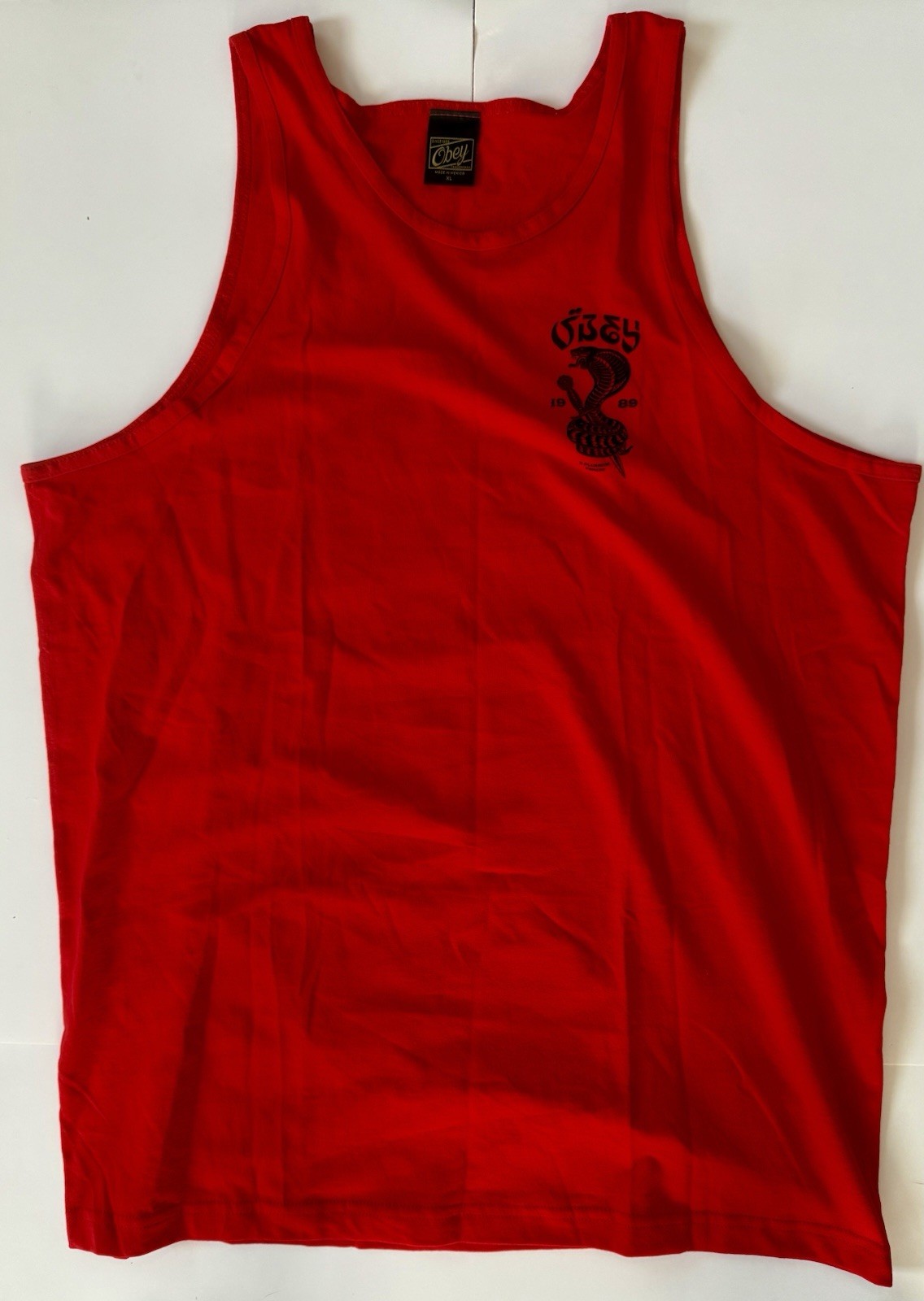 OBEY Cobra Men’s XL Tank Top Red NWOT NOS gallery