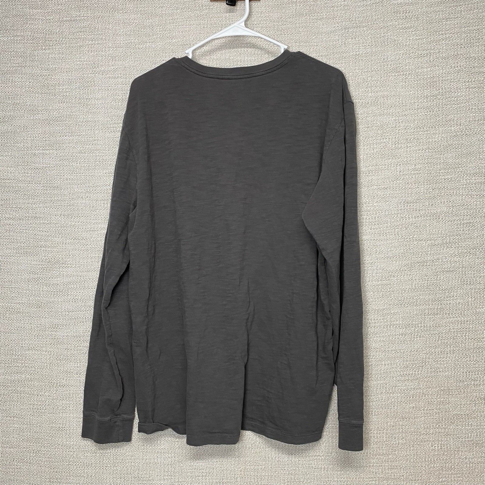 Vince Slub Cotton Henley XL Mens L/S Crew Neck Solid Taupe Minimalist Normcore gallery
