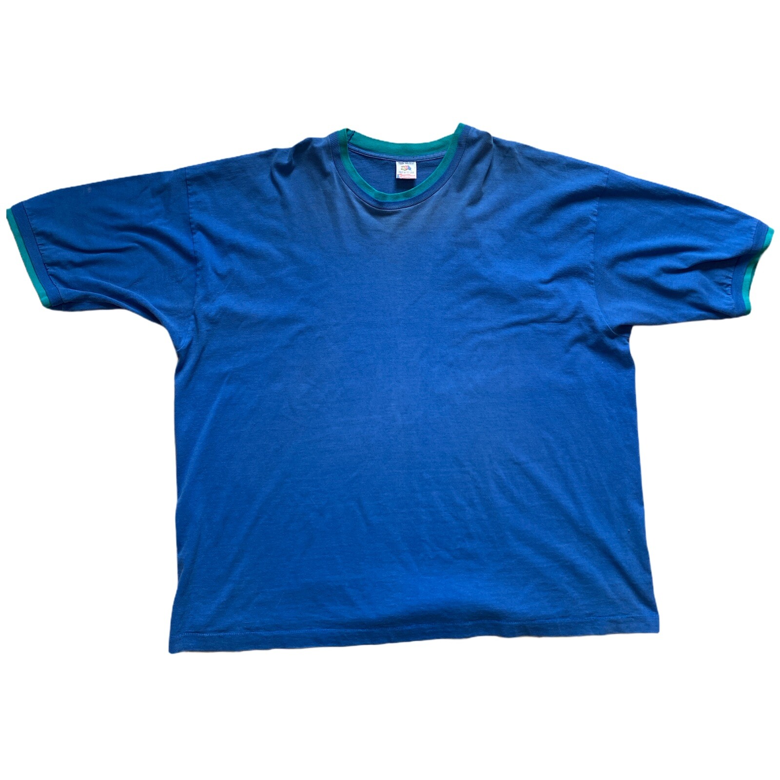 VTG Fruit Of The Loom 90s Single Stitch Mens 3XL Short Sleeve Double Cuff/Collar gallery